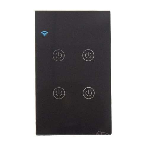 4 Lever Black Smart Wifi Switch