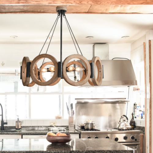 6L Wooden Rings Pendant