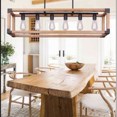 6L Wood & Metal Pendant